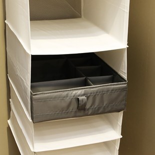 精选库布6格储物单元收纳挂袋衣柜衣物整理悬挂式储物袋子