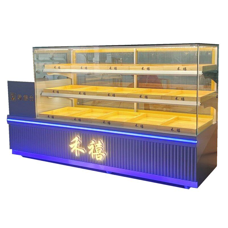 中式糕点展示柜桃酥饼干货架蛋糕甜品西点柜传统面包玻璃陈列展柜