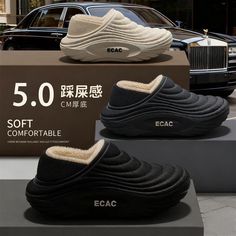 防水棉拖鞋男款冬季外穿2025新款男士包跟保暖抗菌加绒加厚棉鞋男