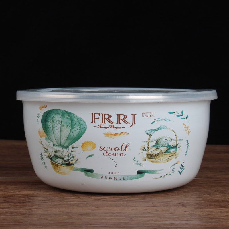 精选12-18cm套装搪瓷碗卡通带盖盆保鲜碗洗手盆拌馅和面盆保鲜盒,餐饮具,碗,淘宝优惠券,粉丝福利购,淘宝优惠卷