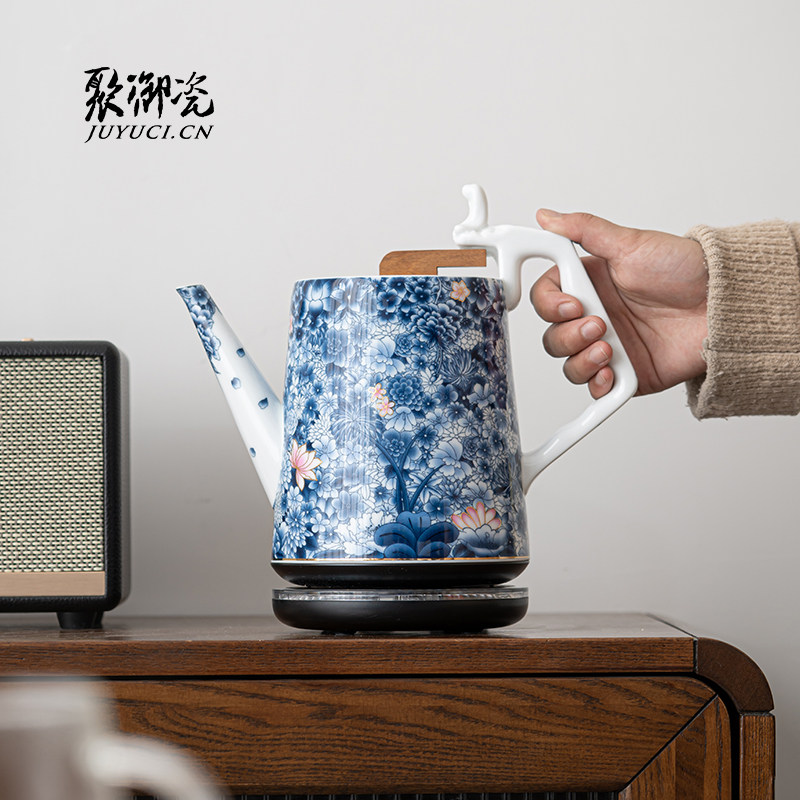 聚御瓷全自动断电泡茶烧水壶陶瓷电热水壶家用茶艺壶办公室快速炉