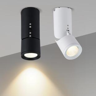 折叠射灯家用展厅背景墙吸顶玄关免开孔可调角度筒灯 led智能明装