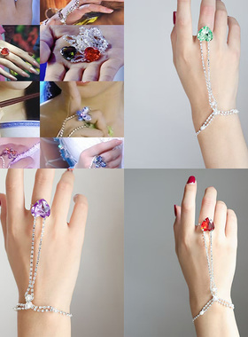 欢 天喜地七仙女cos同款发箍头饰森系超仙绢花羽毛流苏灵石手链