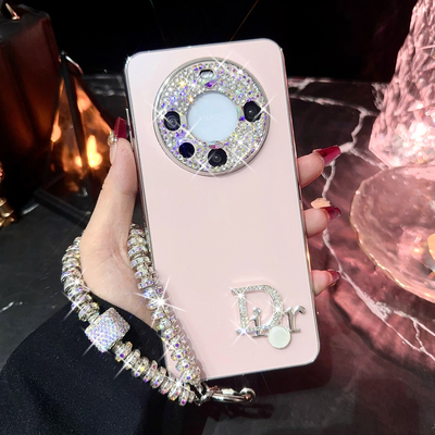 奢华水钻小香风适用华为mate60pro手机壳mate50保护壳高级感mate40pro手机套新款p60pro防摔壳p50pro个性手链