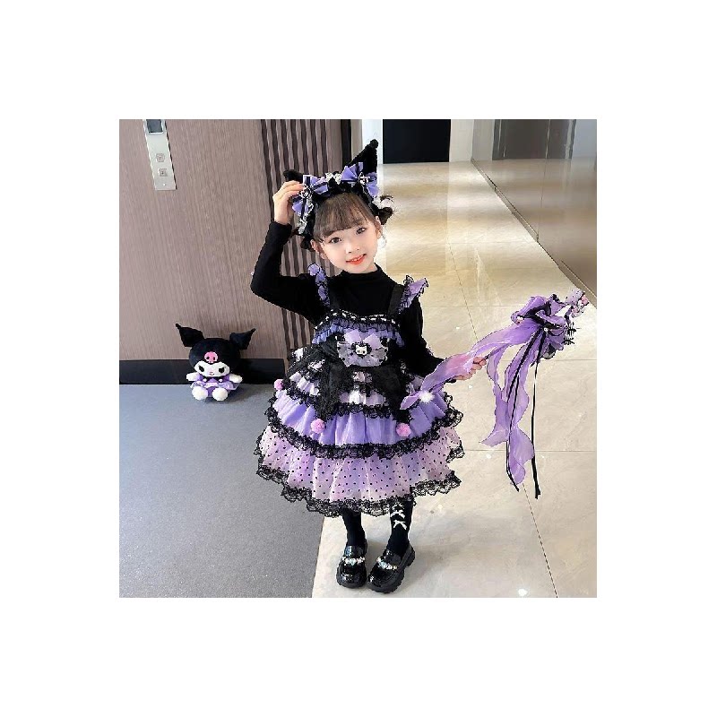 库洛米裙子女童秋季连衣裙儿童洛丽塔迪士尼公主裙蓬蓬裙女孩衣服