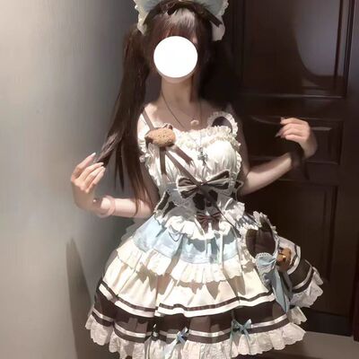 桔梗洛丽塔house初恋洋装甜美公主蓬蓬巧杏粉连衣裙蓬蓬裙