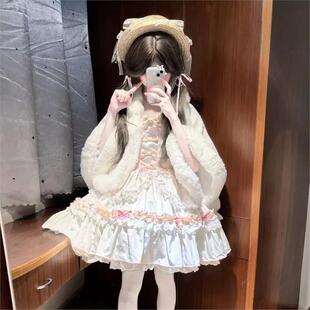 2025新款斗篷披肩配婚纱lo裙马面裙群百搭加绒加厚秋冬开衫小外套