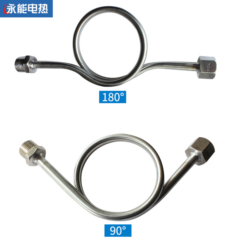 高压加厚304不锈钢压力表4分缓冲管M14*1.5弯管直角M20*1.5冷凝管