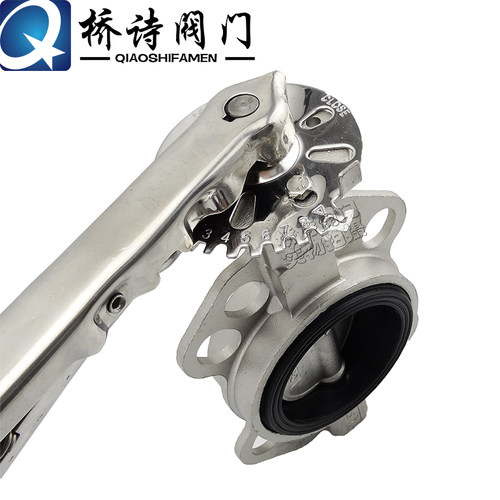 D71X-16P 不锈钢蝶阀 对夹蝶阀 DN50~DN200 DN100 DN80 4寸蝶阀