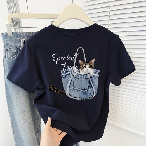 正肩卡通减龄印花短袖t恤女夏季爆款时尚百搭显瘦减龄小个子上衣