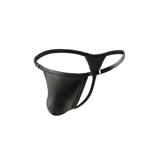 Mens Sexy Thong PU Faux Leather Underwear Bulge Penis Pouch