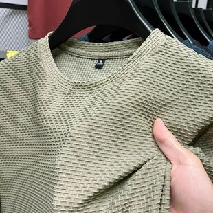 shirt Versa Sleeve Ice Silk Bamboo Short Mesh Casual Men