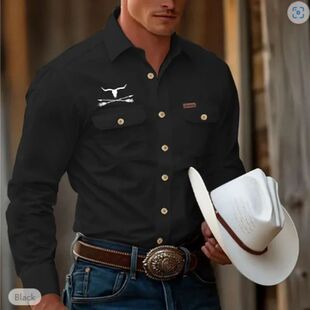 Long Pock Autumn Double Lapel sleeve Shirts Men and Spring