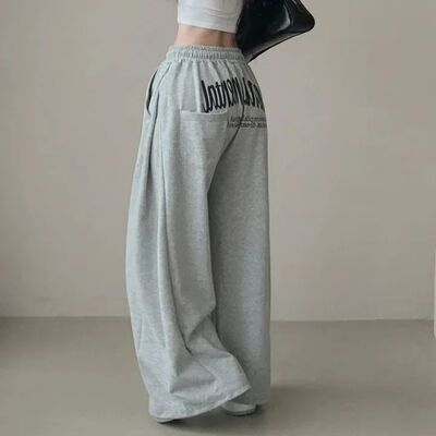 Women Bf Hip Hop Y2k Drawstring Printing Sweatpants Women Fa