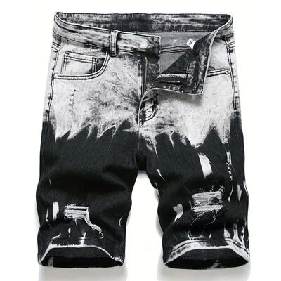 Summer New Slim Stretch Men Short Jeans Fashionable Retro Do