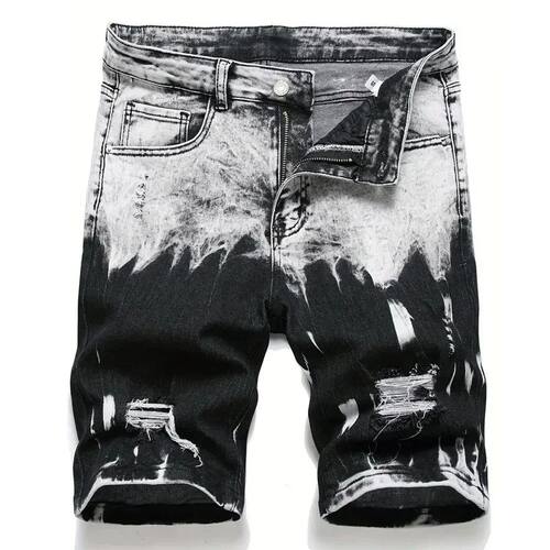Summer New Slim Stretch Men Short Jeans Fashionable Retro Do