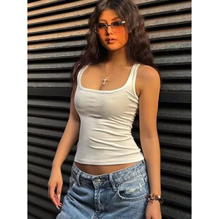 Top Workou Sculpted Fit Slim Summer Tank Neck Square Women