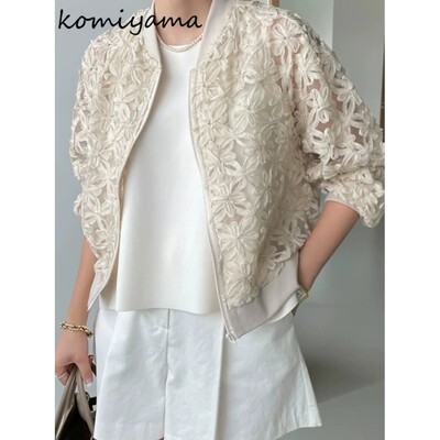 3d Embroidery Outerwears Korean Loose Ropa Mujer Long Sleeve