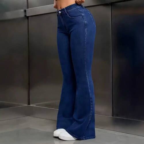 2026 Summer Women Flare Jeans Slim Fit High Waist Denim Pant