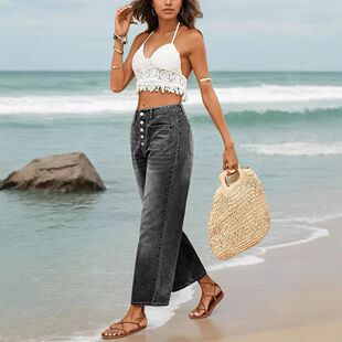 Leg Jeans Slimming Casual Versatile Straight Loose Women