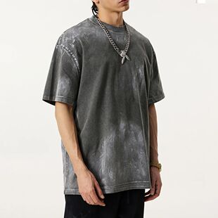 Washed 270gsm Unisex Summer High shirt Men Vintage Cotton