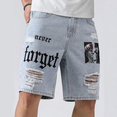 Men Summer Stretchy Denim Shorts Jeans For Men Streetwear Le