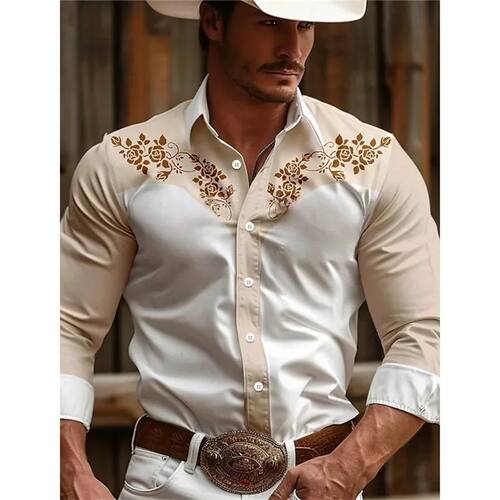 Men's long sleeved shirt, seasonal casual collar button up s