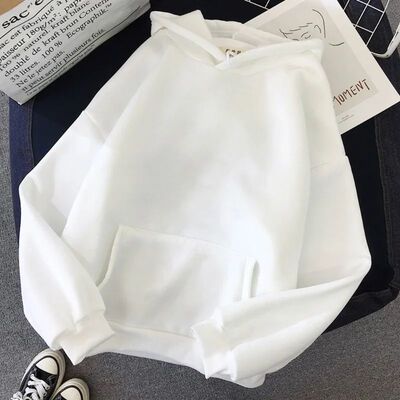 ??Unisex Oversized Hoodie Minimalist Solid Color French Pull