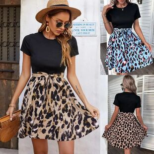 with Commute Printed Waist And Tie Skirt ort Spliced Women