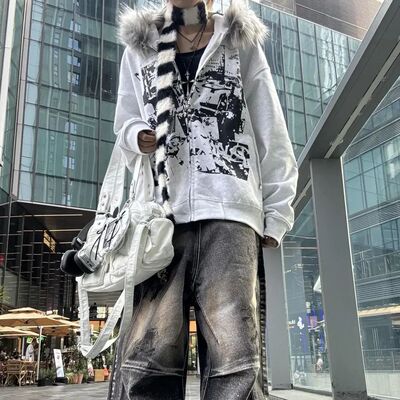 Korean Fashion Sweatshirts Harajuku Gothic Printed Coats Jac