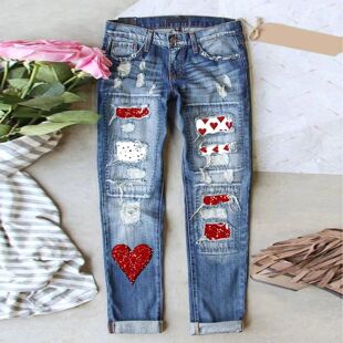 Women Day Plus Valentine Denim For Jeans Size New