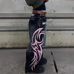 Printed American Denim New Washed Style Pattern 2026 Retro