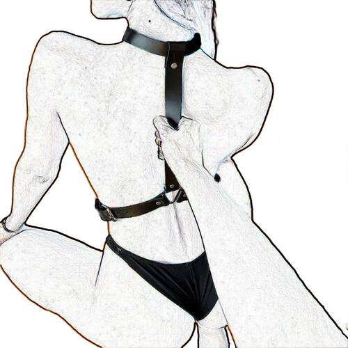 Women PU Leather Harness Sexy Lingerie Sexual Outfit Garter