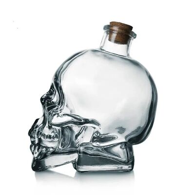 Drinkware Glass Skull Head Wine Bottle 100-750ML with Wooden
