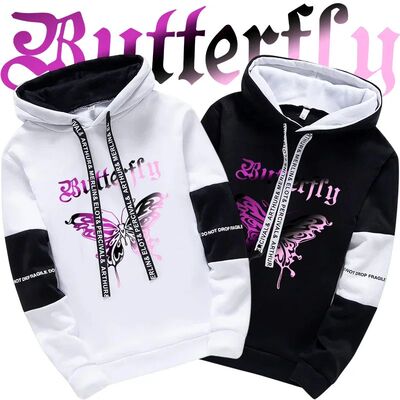 2026 Urban Fashion Loose Coat Letter Print Hoodie for Woman