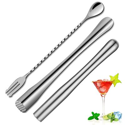 PGY 2Pcs Stainless Steel Cocktail Muddler with Bar Mixing Sp