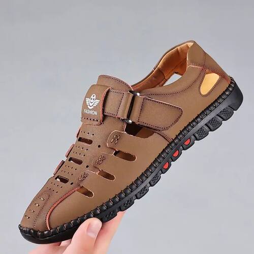 Men Sandals Leather 2024 Summer Breathable Casual Shoes for