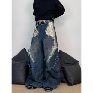 Leg Jeans Zippers Unisex Pants Wide Woman For Bootcut Man