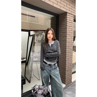 piece autu for sleeved long two fake shirt Women