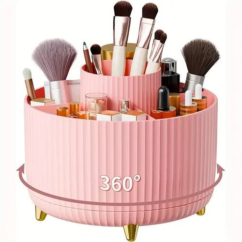 360° Rotating Makeup Tool Storage Box Desktop Organizer Cos