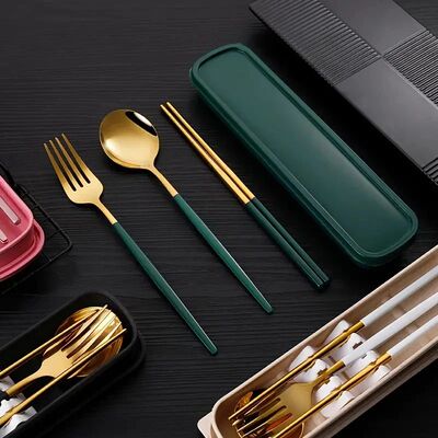 3pcs Thin Portuguese portable stainless steel cutlery chopst