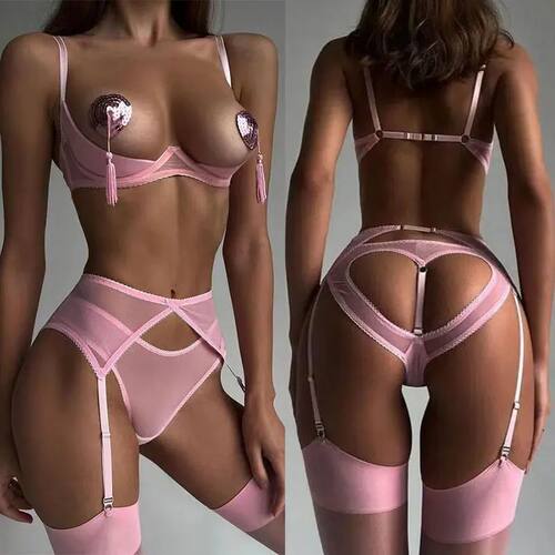 Sexy Erotic Set Open Bra + Back Open Panty Underwear Set Sen