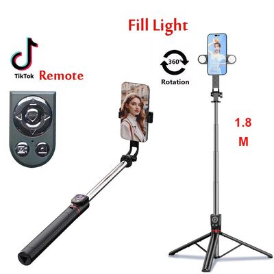 1.8M Long Extended Bluetooth Wireless Selfie Stick Live Broa