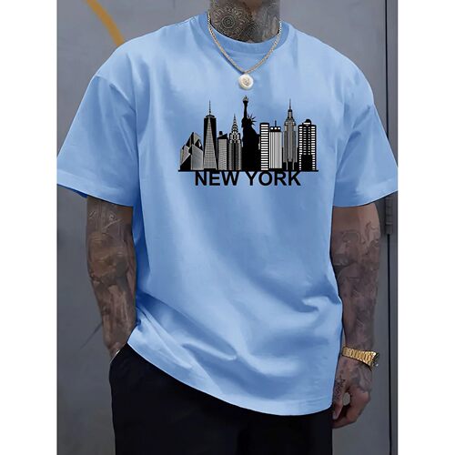 100% pure cotton men's New York city pattern printed fashion