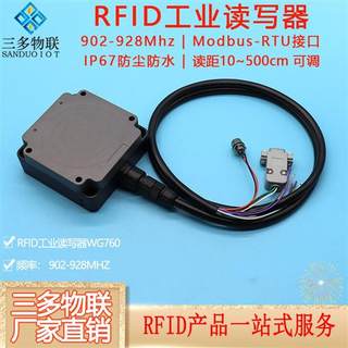 RFID工业读写器modbus接PLC超高频UHF射频识别915M一体机产线管理