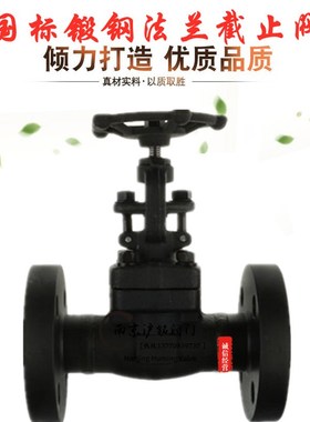 A105N锻钢法兰截止阀J41H-160C黑皮国标高温高压蒸汽导热油 425度