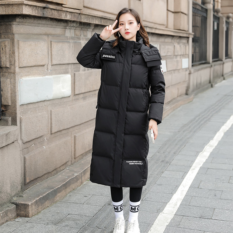 曲恩娜长款90白鸭绒巨厚羽绒服