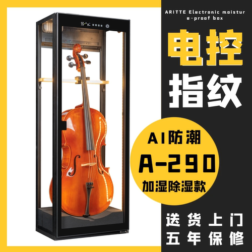 中大提琴防潮箱展示防潮柜恒湿柜