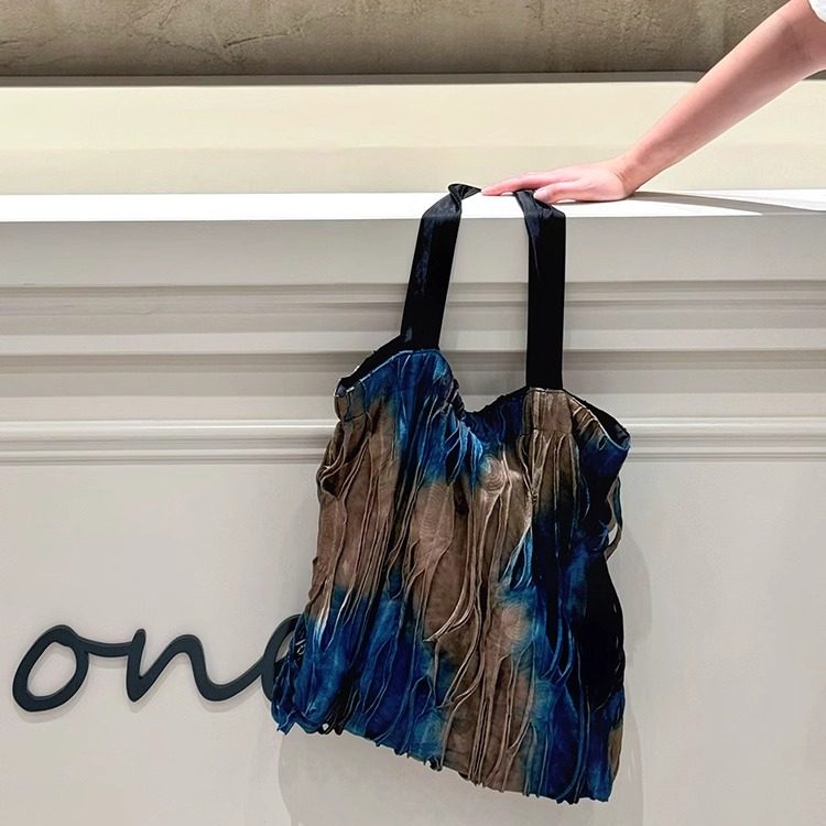 咩奇【泥染蓝】单肩包手工镂空破坏扎染废土风可调节单肩斜挎包,箱包皮具/热销女包/男包,时尚帆布包,淘宝优惠券,粉丝福利购,淘宝优惠卷