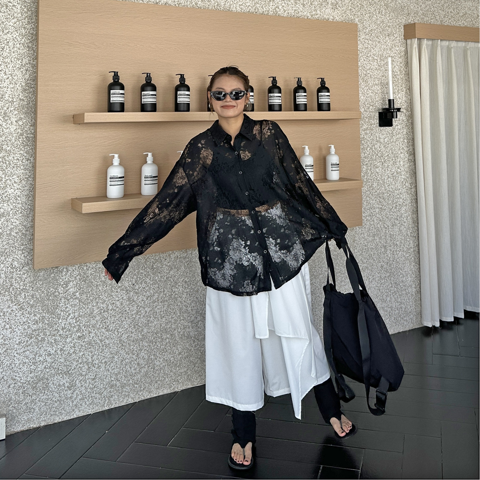 暗黑风小众蕾丝长袖防晒衬衫女